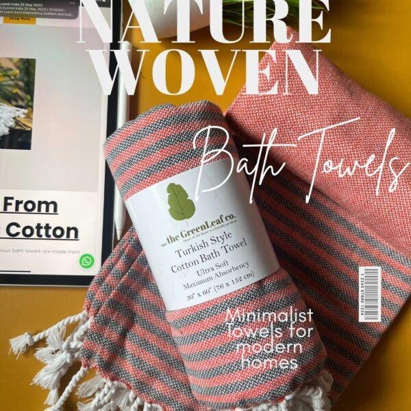 AUREL (14) Organic Cotton Bath Towels | Premium Turkish Bath Towels || Family Pack of 5 | Super Saver Combo | – ”The Team”
