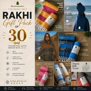 Premium Rakhi Gift Pack – 30 Turkish Style Cotton Bath Towels
