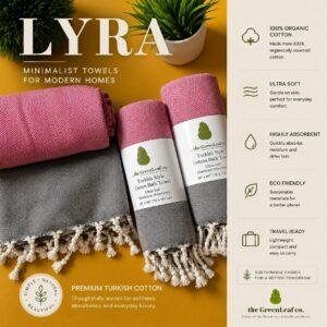 LYRÁ | Premium Organic Set of 3 RoseWood Pink Towel Set with AIRDROP Tech™