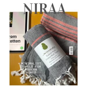 'Niraa' – Luxe Stripe Towel | AIRDROP SoftTech™ | Handmade Elegance