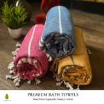 Organic Cotton Bath Towels | Premium Turkish Towels || Pristine Classic Collection Pack of 3 – The Supremes