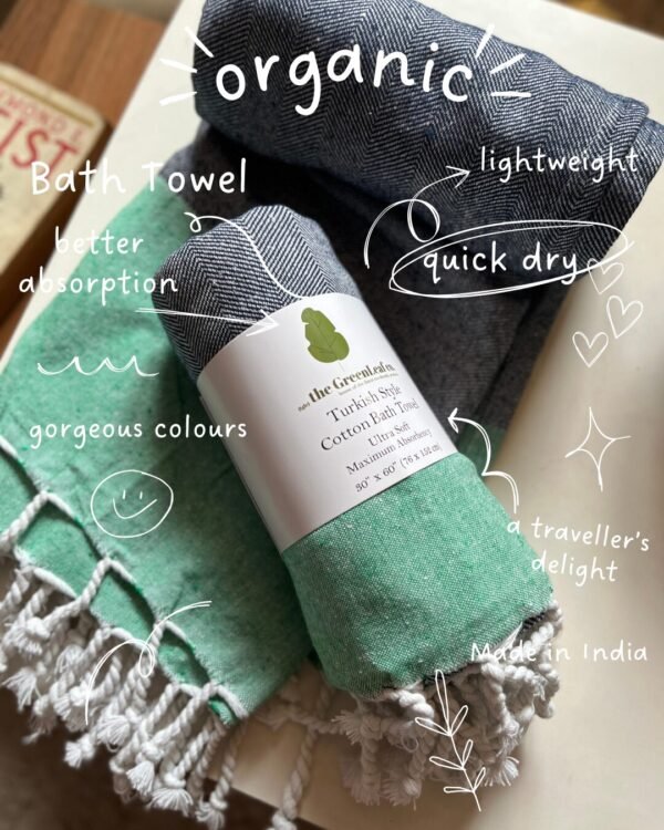 Organic Cotton Bath Towels | Premium Turkish Towels || Bird Rock Premium Collection Family Pack of 5 – ‘The Fantastic 5’