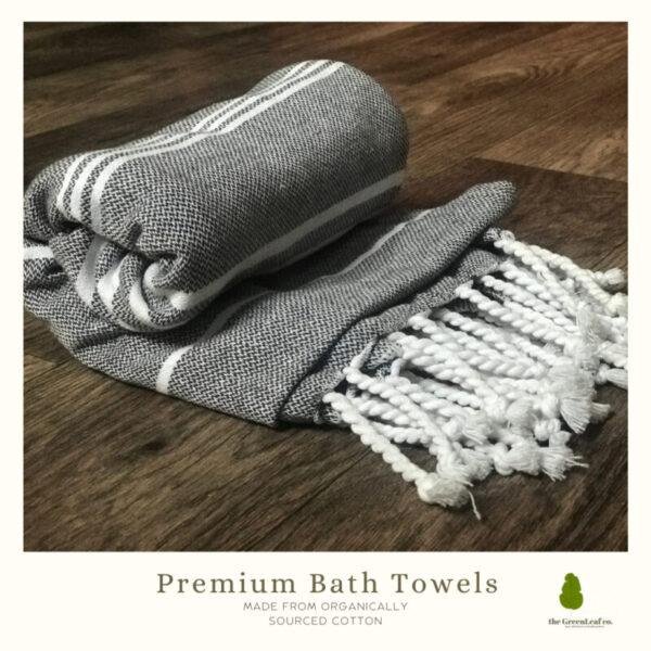 Organic Cotton Bath Towel | Turkish Towels | Ultra Soft | Pristine Classic Collection – 'Classic GREY'