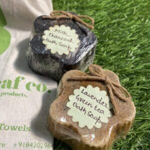 Organic Soap Bar  - 'Milk Charcoal + Lavender Green Tea' Bath Soap ( Pack of 2 ) 100% Vegan