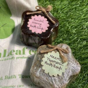 Organic Soap Bar  - 'Neem Turmeric + Sandal Honey' Bath Soap ( Pack of 2 ) 100% Vegan