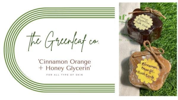 Organic Soap Bar  - 'Cinnamon Orange + Honey Glycerin' Bath Soap ( Pack of 2 ) 100% Vegan