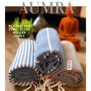 AUMRA – Luxe Stripe Towel set of 3 | AIRDROP SoftTech™ | Handmade Elegance |
