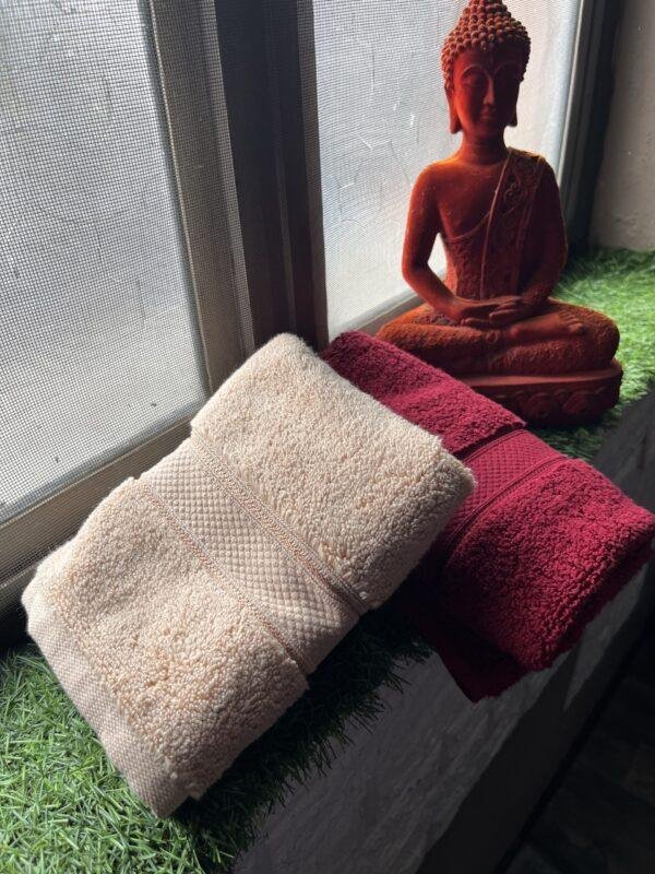 Ultra Premium | Ultra Soft | Egyptian Cotton Hand/Face Towels with zero twist | ''Red Impacts'' - Pack of 2
