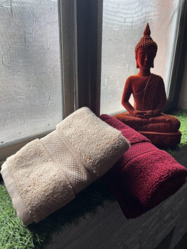 Ultra Premium | Ultra Soft | Egyptian Cotton Hand/Face Towels with zero twist | ''Red Impacts'' - Pack of 2