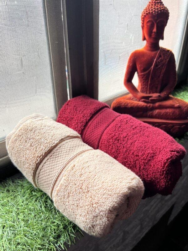 Ultra Premium | Ultra Soft | Egyptian Cotton Hand/Face Towels with zero twist | ''Red Impacts'' - Pack of 2