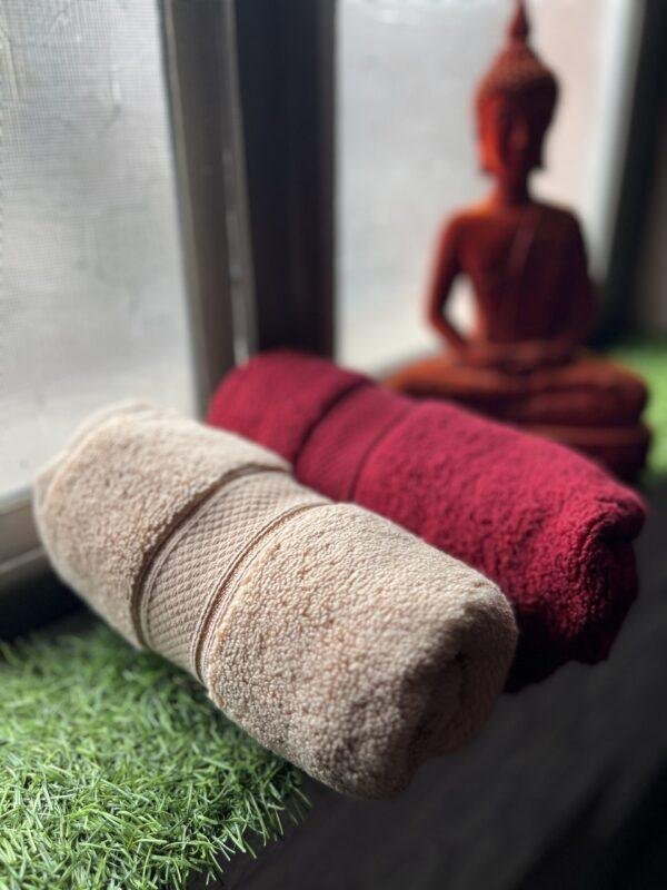 Ultra Premium | Ultra Soft | Egyptian Cotton Hand/Face Towels with zero twist | ''Red Impacts'' - Pack of 2