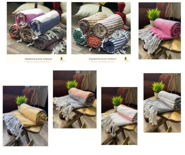 Super Saver Pack of '15'  Towels | Organic Cotton Bath Towels | Premium Turkish Towels | Ultra Soft | with AIRDROP Technology | Stripe Goodness Collection Family Pack of 15 Towels | Super Saver Combo | - '' Fantastic 15 ''