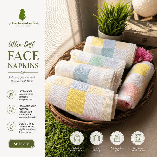 ChatGPT Image Aug 10, 2026, 04_42_41 PM Ultra Soft Summer Face Napkins – Mixed Colours | Pack of 5