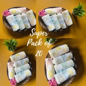 Ultra Soft Summer Face Napkins – Mixed Colours | Super Saver Gift ‘Pack of 20'