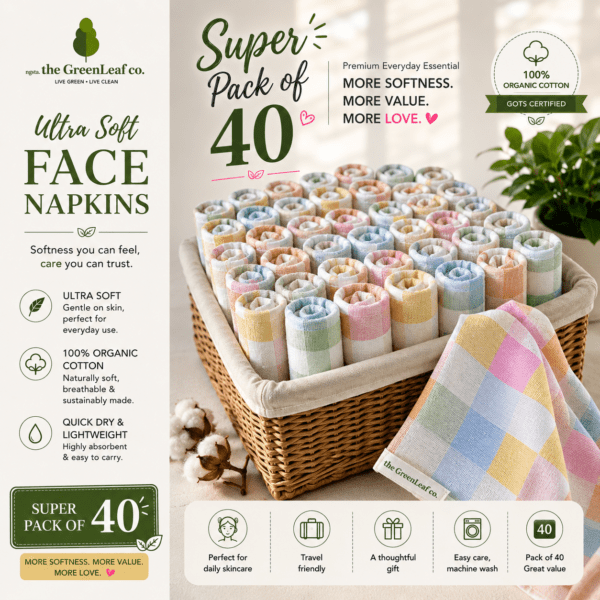Ultra Soft Summer Face Napkins – Mixed Colours | Jumbo Gift ‘Pack of 40′