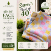 Ultra Soft Summer Face Napkins – Mixed Colours | Jumbo Gift ‘Pack of 40′