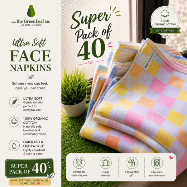 Ultra Soft Summer Face Napkins – Mixed Colours | Jumbo Gift ‘Pack of 40′
